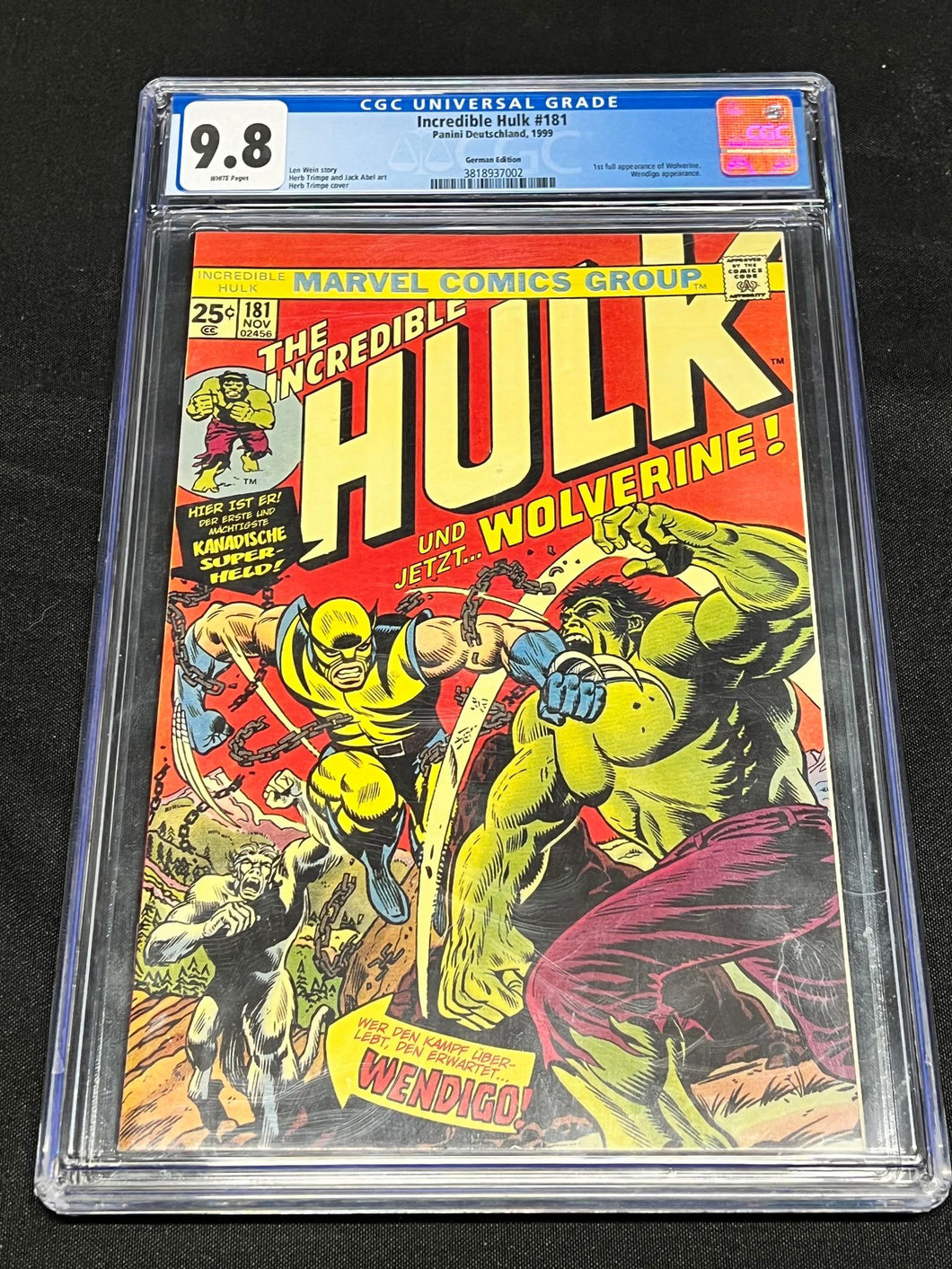 Incredible Hulk 181 German Edition CGC 9.8