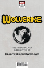 Load image into Gallery viewer, WOLVERINE #2 UNKNOWN COMICS INHYUK LEE EXCLUSIVE VIRGIN VAR DX (03/25/2020)
